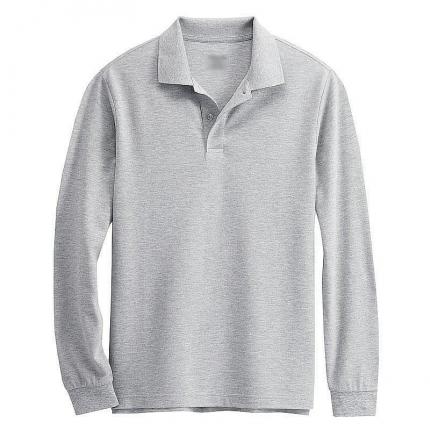 空白長袖全棉灰色商務T恤衫制作