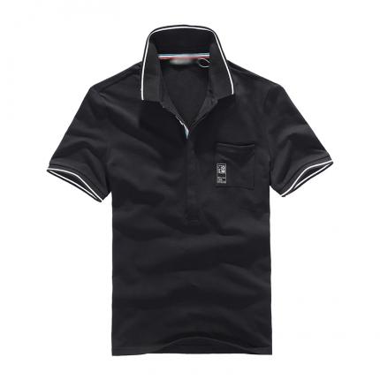 黑色男款棉質短袖T恤衫 時尚款式設計制作