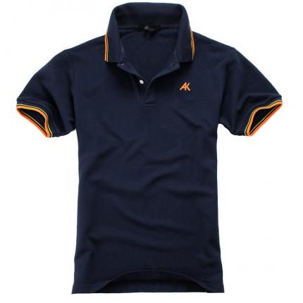 寶藍(lán)色男款時(shí)尚T恤衫加工制作SPOLO