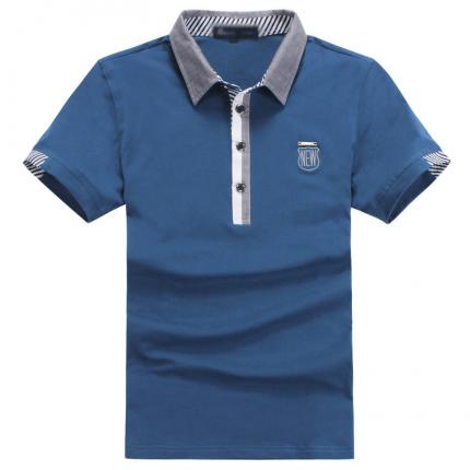 韓版藍色撞色T恤生產(chǎn)批發(fā)