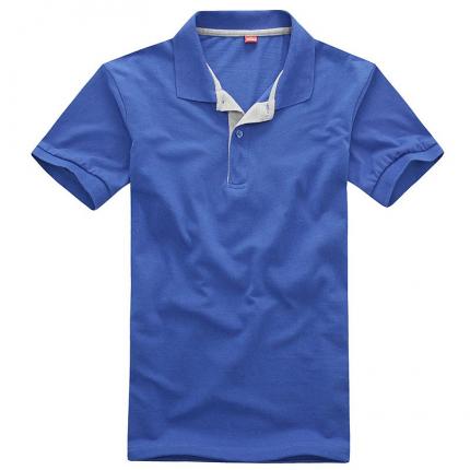 【定制】藍色男款時尚T恤衫款式 可印花刺繡LOGO